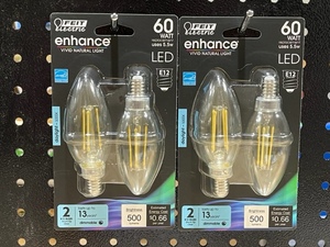 Feit Electric 60 Watt Daylight LED Blunt Tip Decorative E12 Bulbs