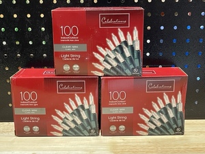 Clear Mini Christmas Light String 3 Boxes of 100