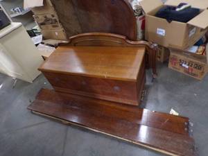 lot 60 image: Hope Cedar Chest and Bed Head and Footboard