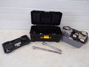 lot 140 image: Tool Box with Sockets and Hardware