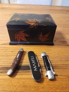 Pocket Knives and Ceramic Box