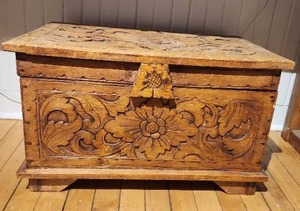 Antique Hand carved Wooden Chest