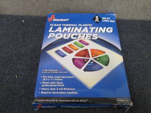 lot 18 image: 100ct Skilcraft Laminating Pouches...
