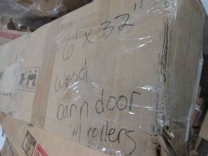 lot 231 image: 6 ft x32 inch Barn Door with Roller...