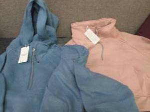 lot 281 image: 2 Ladies Medium Short Half Zip Swea...