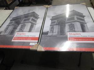 lot 339 image: 2- Staples Poster Frames 2x3 ft...