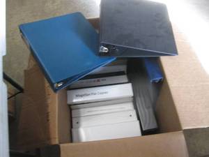 lot 397 image: Box of Assorted 3 Ring Binders...