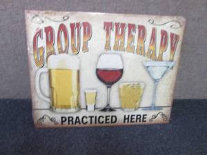 lot 460 image: Metal Group Therapy Sign 16x12.5 in...