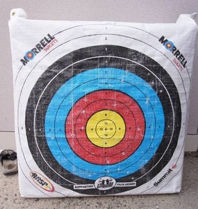 lot 4 image: Morrell Lightweight Outdoor Portable Youth Kids Range NASP Field Point Archery Bag Target with 2 Sides and 4 Shooting Spots for 30 Pound Bows