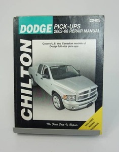 lot 40 image: Ephemera Antique Vintage Retro Automobile Service Station Dodge Pick-Ups 2002-2008 (Chiltons Total Car Care Repair Manual) 1st Edition Soft Cover Book