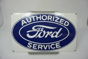 lot 50 image: Vintage Retro Automobile Service Station Authorized FORD Dealer Porcelain Collectors Sign