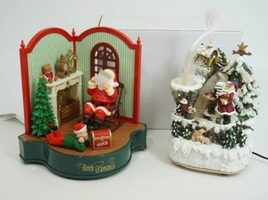 lot 77 image: Vintage Christmas Fiber Optic Lighted Santa Fireplace Musical DeCor...