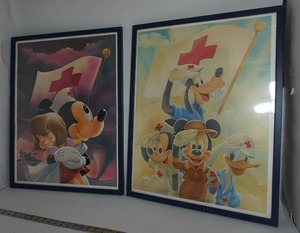 lot 86 image: Vintage Disney Red Cross Posters Sold as Souvenirs at Disney Parks in 1992.