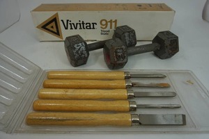 lot 93 image: 5  Piece Wood Lathe Chisel Set Skew Spear Point Round Nose Gouge Parting Wooden Tool Carve Etc...