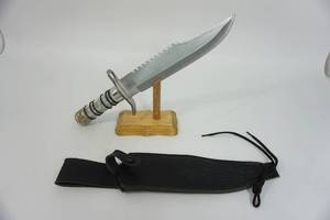 lot 135 image: Unique Swords Knives Machetes Knife Sets for the Collector Hunter--Rambo Style Fixed Knife 10-Inch Blade with Sheath