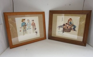 lot 147 image: Vintage Wall Art DeCor Norman Rockwell Framed Prints Winter Spring...