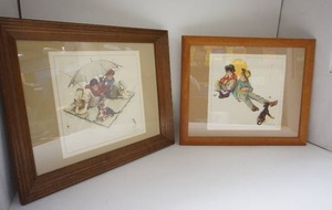 lot 148 image: Vintage Wall Art DeCor Norman Rockwell Framed Prints Summer Fall...