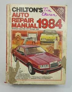 lot 107 image: Ephemera Garage Automobile Collectible 1984 Chiltons Auto Repair Manual for American Cars from 1977-1984 Hard Cover Book..