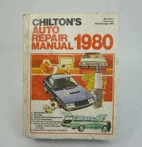 lot 110 image: Ephemera Garage Automobile Service Station Collectible 1980 Chiltons Auto Repair Manual for American Cars from 1973-1980 Hardcover Book..