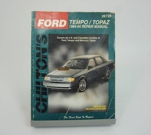 lot 114 image: Ephemera Garage Automobile Service Station Collectible 1994 Chiltons Auto Repair Manual for Ford Tempo and Mercury Topaz from 1984-1994 Softcover Book..