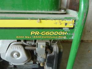 John Deere Generator 6000 Watt