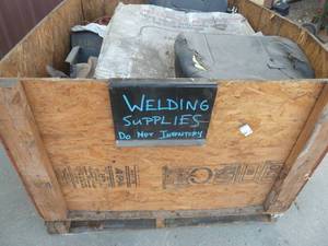 Wood Crate Of Welding Supplies