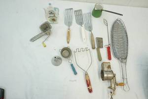 lot 91 image: vintage kitchen utensils