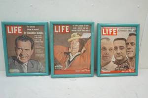 lot 141 image: 3 -Vintage Life framed Magazines