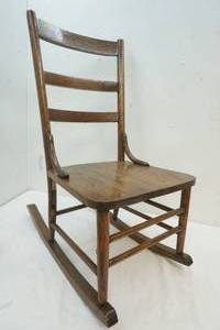 lot 153 image: Vintage Dark Finish Wooden Rocking Chair