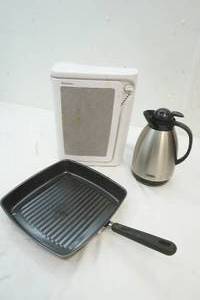 lot 174 image: Coffee Thermos, Cooking Pan, Holmes Air Purifier
