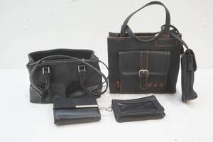 lot 203 image: 2 small black handbags & Wallets