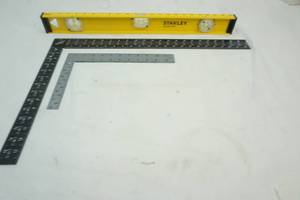 lot 221 image: Stanley Level and 2 Right Angle Rulers