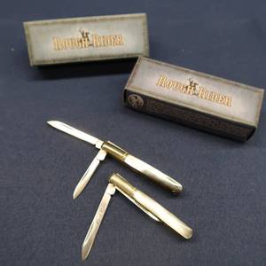 2 ROUGH RIDER POCKET KNIVES IN BOXES