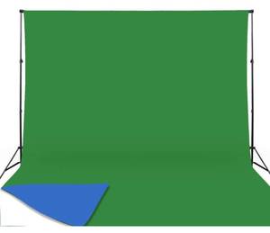 ISSUNTEX- 5X7 ft Background Muslin Backdrop, Photo Studio, Collapsible High Density Screen for Video Photography and Television-BlueGreen