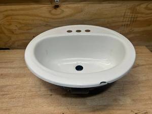 BOOTZ INDUSTRIES Laurel Round Drop-In Bathroom Sink in White