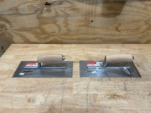 GOLDBLATT Lot of 2-  11 in. x 4.5 in. Notched Trowels