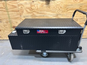 RDS Aluminum Transfer Fuel Tank Toolbox Combo  50-Gallon, Rectangular, Black Diamond Plate, Model# 74026PC