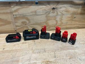 MILWAUKEE Lot of 6- M18M12 Batteries