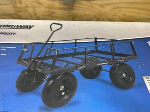STRONGWAY Steel Jumbo Garden Wagon  1400-Lb. Capacity, 50in.L x 24.1in.W x 26.75in.H