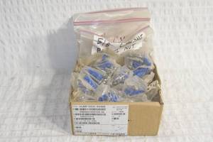 lot 3 image: Box of Woodcraft Chrome Barrel Nuts Anchors Mounting Brackets Clips