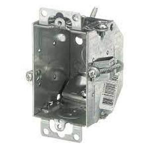 lot 53 image: Set of 16 3 in. 10.5 cu. in. Steel Electrical Switch Box with NMSC Clamps-Some Missing Side