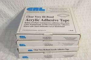 lot 31 image: 4 Rolls of C R Laurence Clear Hi-Bond Acrylic Adhesive Tape-1 x .045 x 108