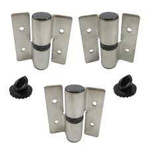 lot 45 image: Set of 3 7883 Hinge-Surface Mounted (rh-In) Rd. Barrel (2t1b Of 7093) Stainless