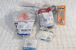 lot 87 image: Electrical Service Mix Lot-1 Bushings Steel Spring Nuts- 1 Closure Plugs- Pipe Grounding Clamp-Dowel Nuts