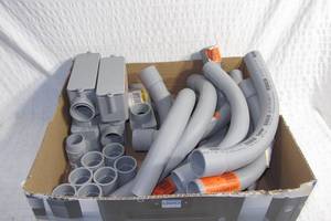 lot 95 image: Lot of Schedule 40 Elbows, Couplings, Threaded Connectors, Junction Pull Boxes