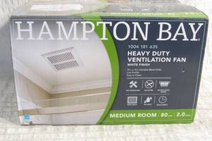 lot 114 image: Hampton Bay 80 CFM Ceiling Mount Room Side Installation Heavy-Duty Bathroom Exhaust Fan, ENERGY STAR