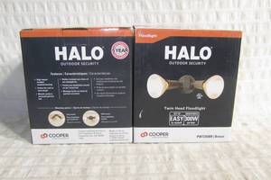 lot 149 image: Set of 2 Halo PWT 300-Watt 60-Degree Bronze Outdoor Integrated LED Flood Light with Weather Resistance