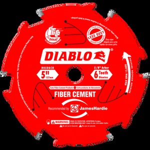 lot 47 image: Diablo Tools 5x 6 Tooth Carbide Fiber Cement HardiBlade