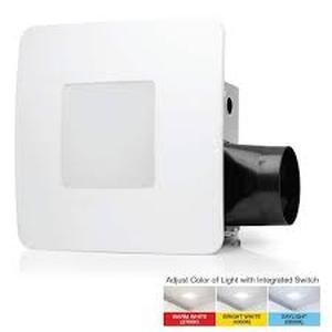 lot 34 image: ReVent 80 CFM CeilingWall Mount Easy Roomside Installation BathroomBath Exhaust Fan with Adjustable LED Lighting, ENERGY STAR