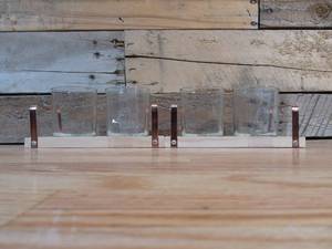 lot 83 image: Set of 2 Beer Flight Serving Trays Candle Holders